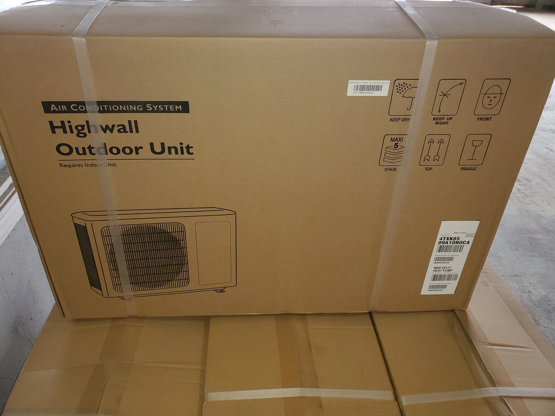 9,000 BTU SINGLE ZONE OUTDOOR INVERTER MINI-SPLIT HEAT PUMP UNIT, 22 SEER 208-230/60/1 R-410A CFM 300