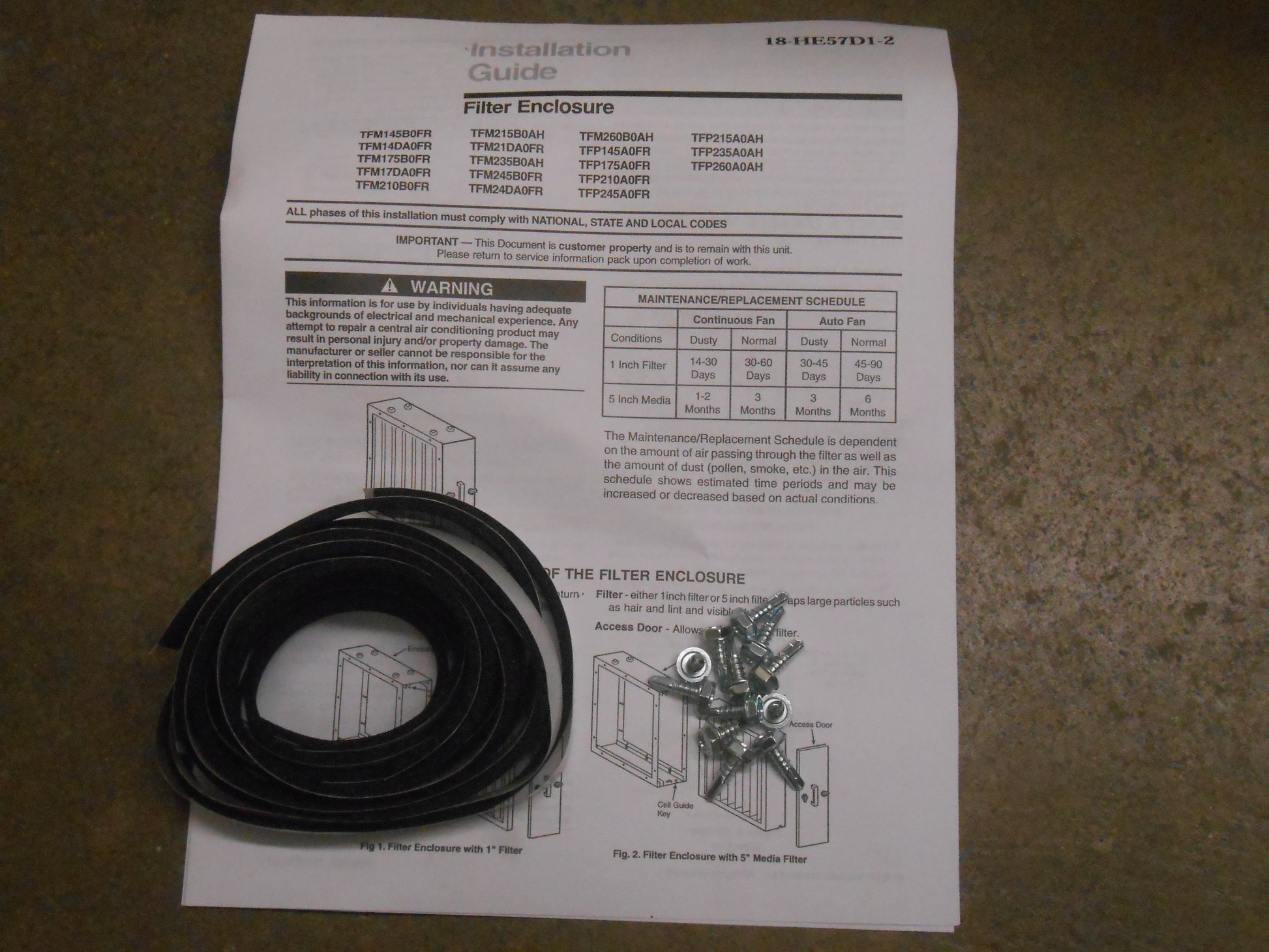 HIGH EFFICIENCY AIR CLEANER WITH 5" MEDIA FILTER 14 1/2" x 21"