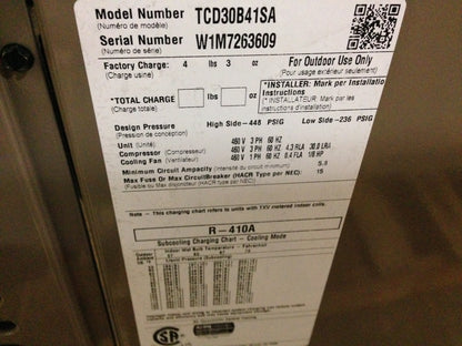 2-1/2 TON SPLIT-SYSTEM AIR CONDITIONER, 13 SEER 460/60/3 R-410A 2850 CFM