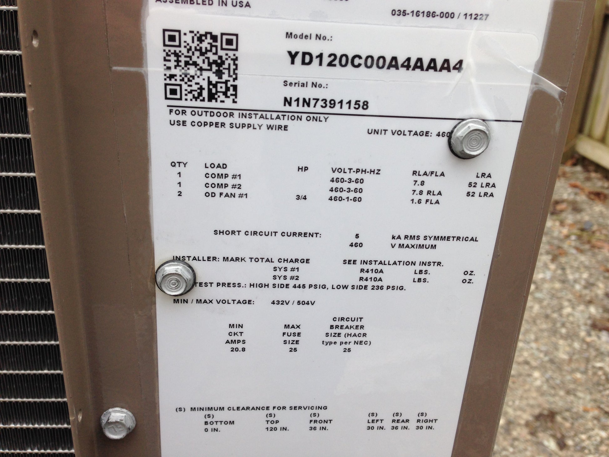 10 TON SPLIT-SYSTEM AIR CONDITIONING UNIT, 11.2 EER, 460-60-3, R410A