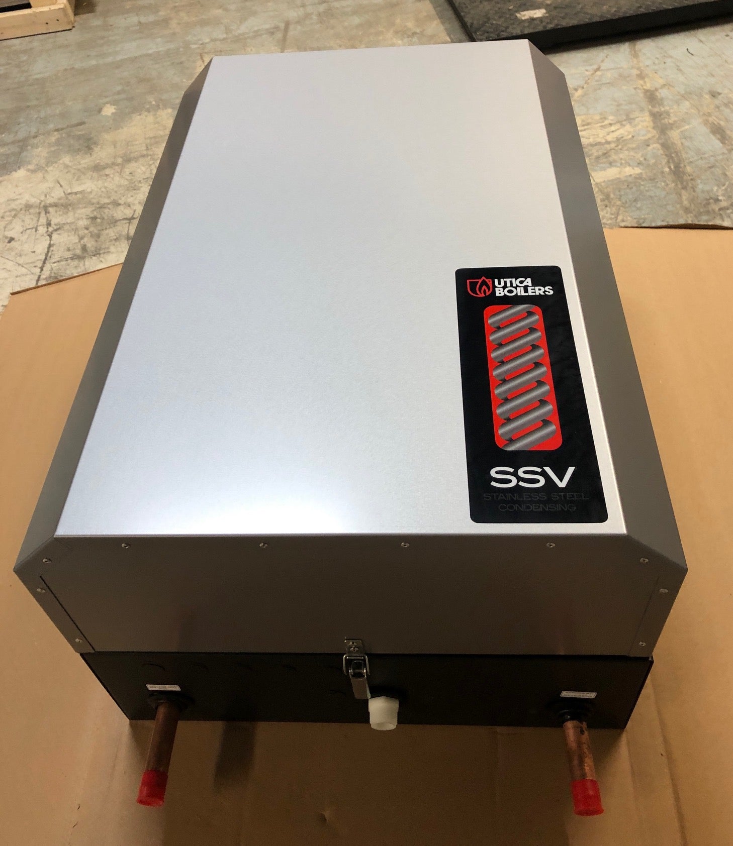 75,000 BTU "SSV" SERIES GAS-FIRED WALL HUNG MODULATING STAINLESS STEEL CONDENSING NATURAL GAS BOILER/LESS PUMP, 95% 120/60/1