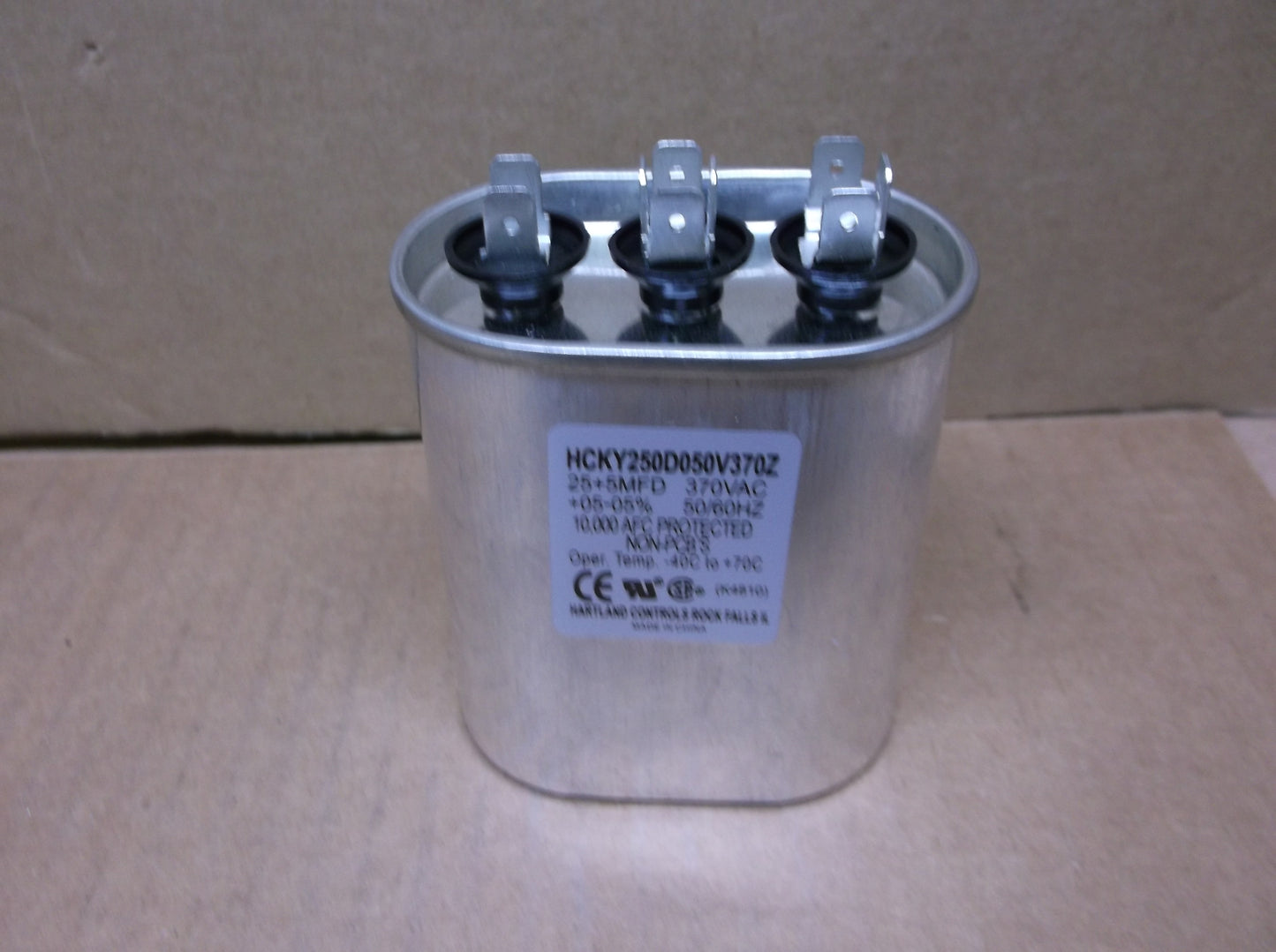 25+5 MFD X 370 VAC OVAL DUAL RUN CAPACITOR