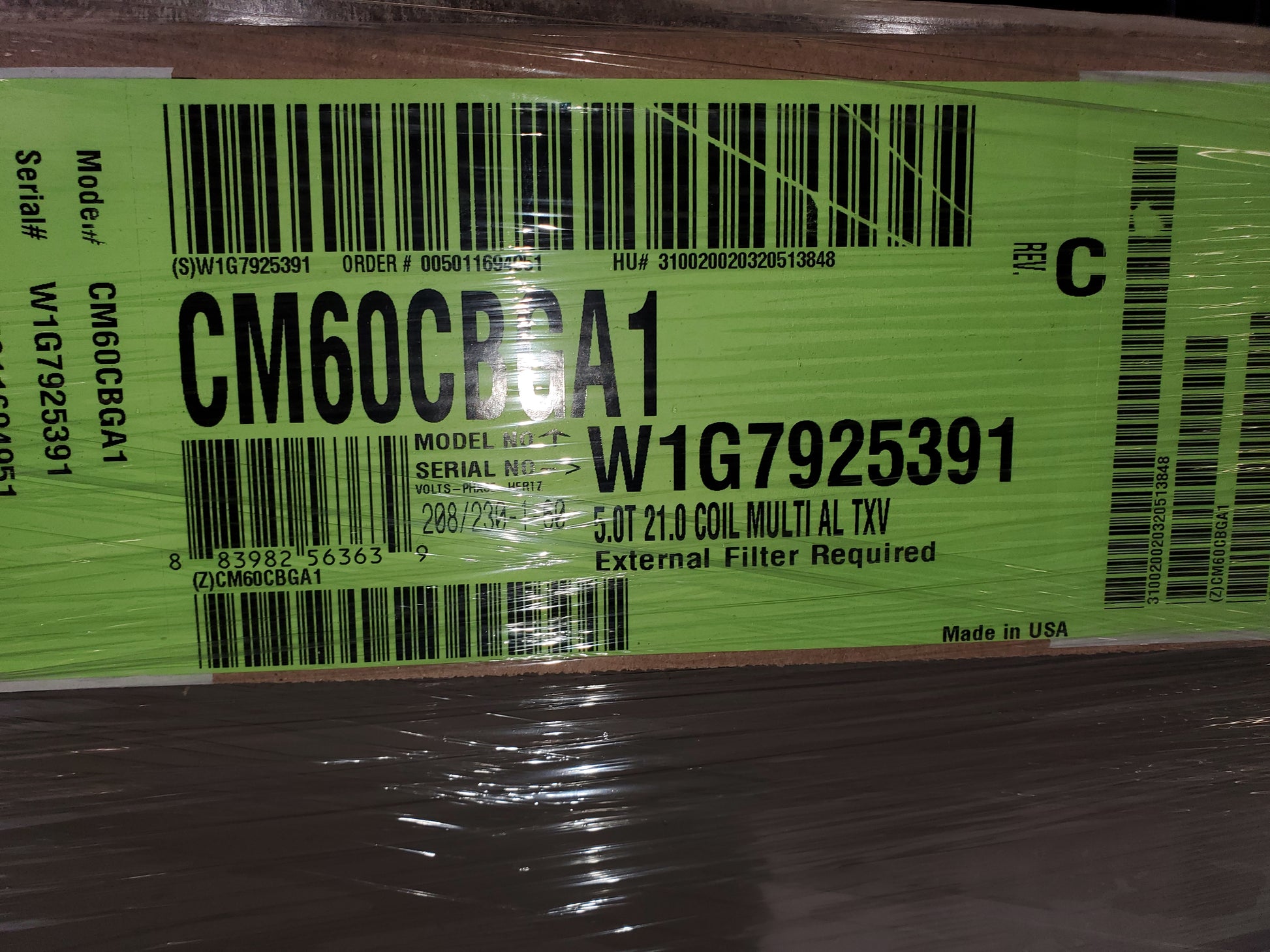 5 TON AC/HP "CM" SERIES MULTI-POSITION CASED ALUMINUM "N" COIL, R-410A CFM 1800