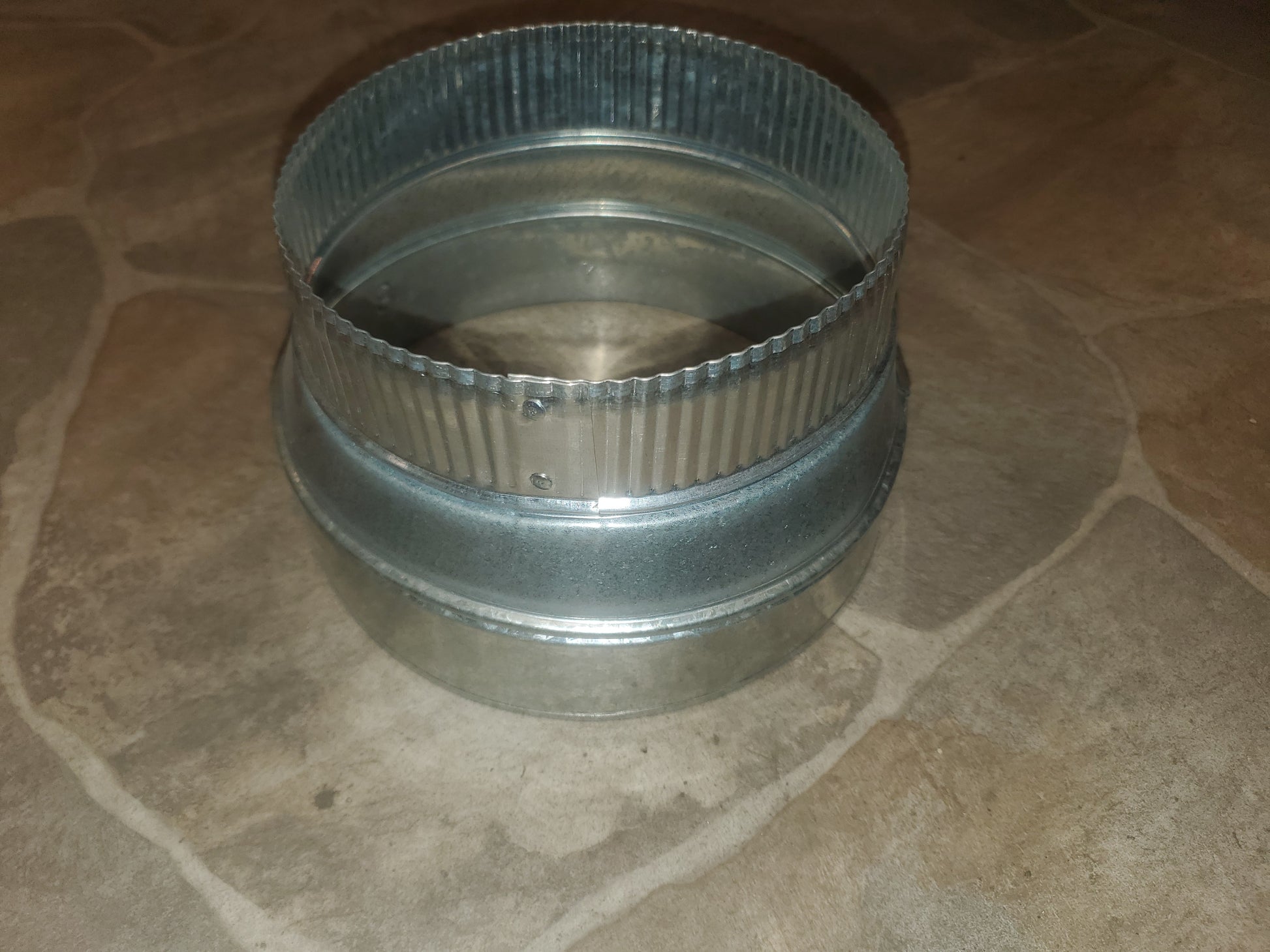 8" X 7" 26 GA. GALVANIZED SMALL END CRIMPED DUCT REDUCER