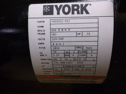 3/4HP YORK SINGLE STATE CENTRIFUGAL PUMP 120-240/50/1 RPM:2850  