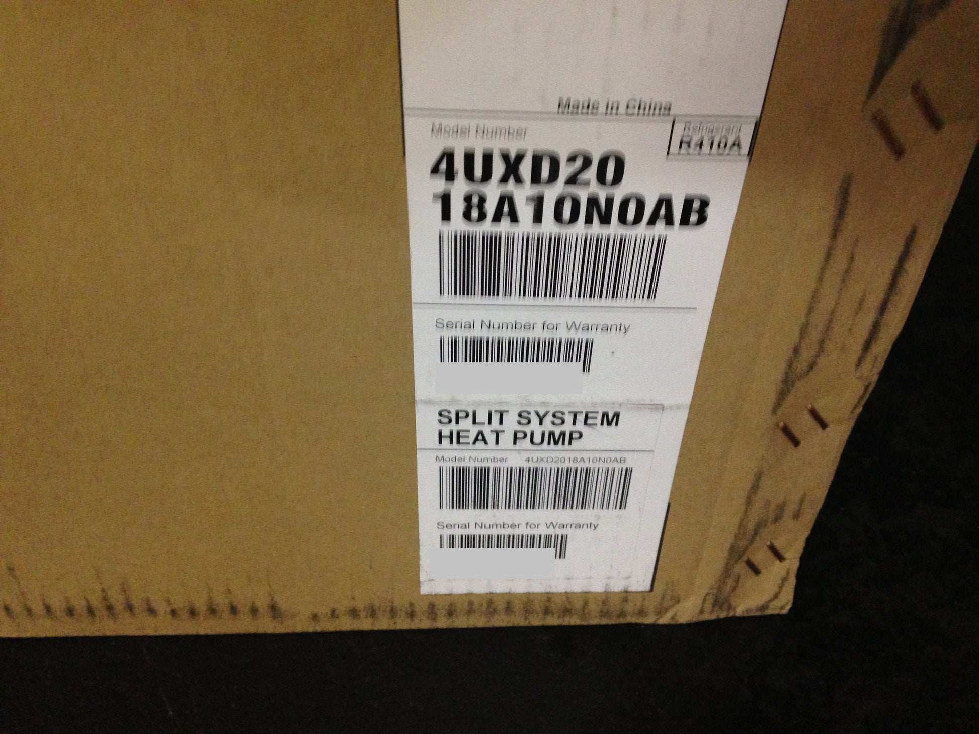 18,000 BTU INDOOR DUCTED CEILING MOUNT SPLIT-SYSTEM HEAT PUMP, 20 SEER 208-230/60/1 R-410A  CFM 590 