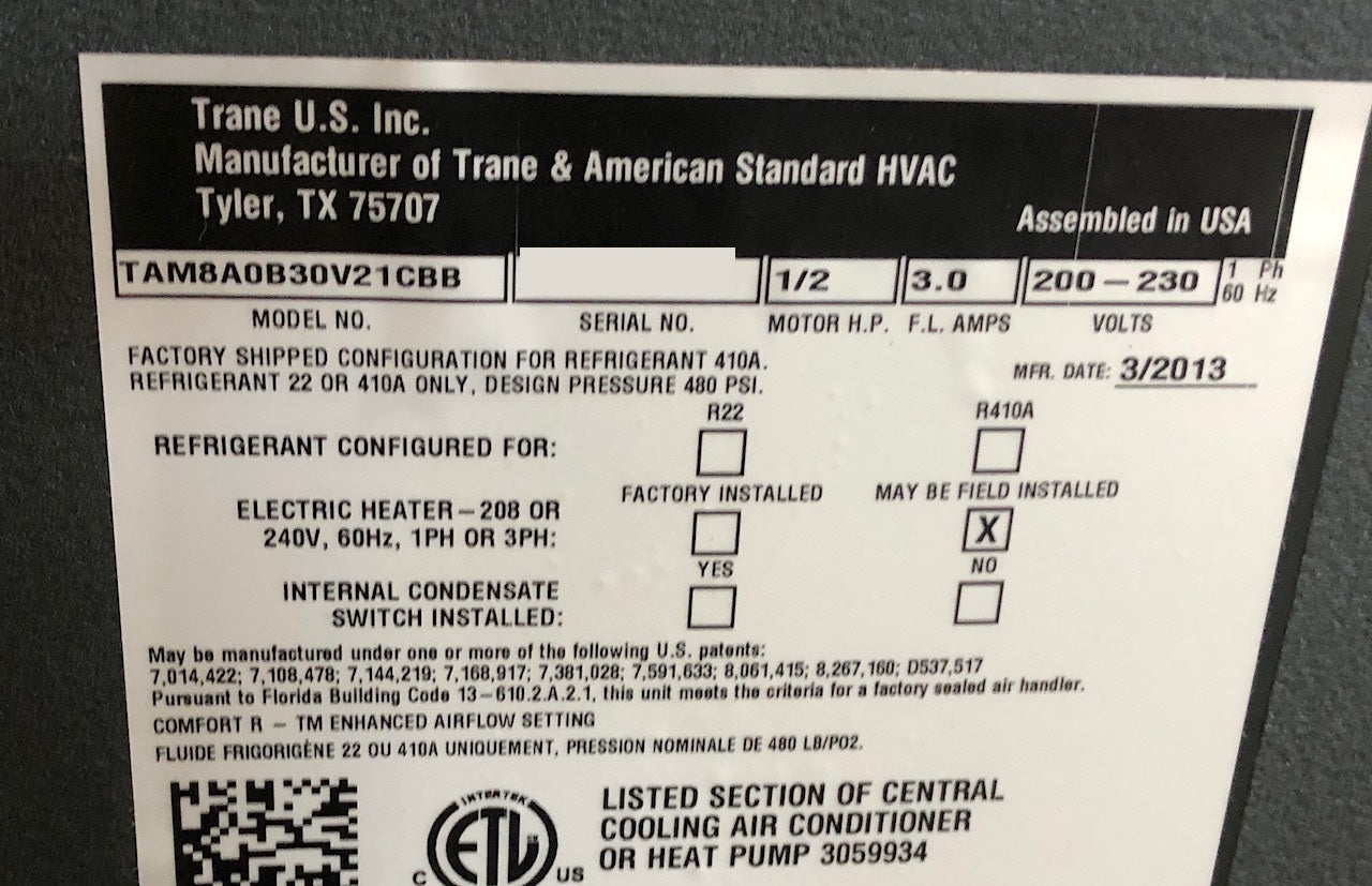 2-1/2 TON AC/HP MULTI-POSITION ECM VARIABLE SPEED MODULAR COMMUNICATING FANCOIL UNIT, 200-230/60/1 R-410A CFM:800