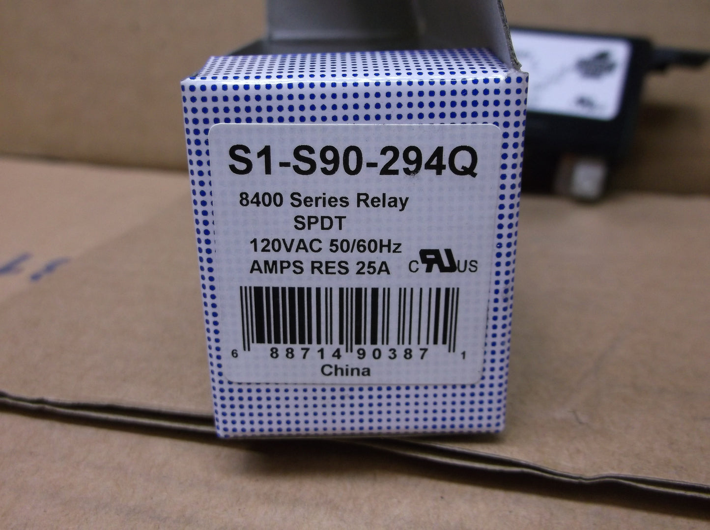 FAN RELAY 8400 SERIES SPDT COIL:120VAC, 50/60HZ,AMPS RES:25A