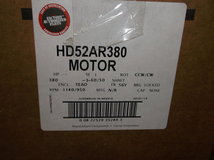 HP-- INVERTER DUTY CONDENSER FAN MOTOR   380/60-50/3   RPM:1140/1-SPEED