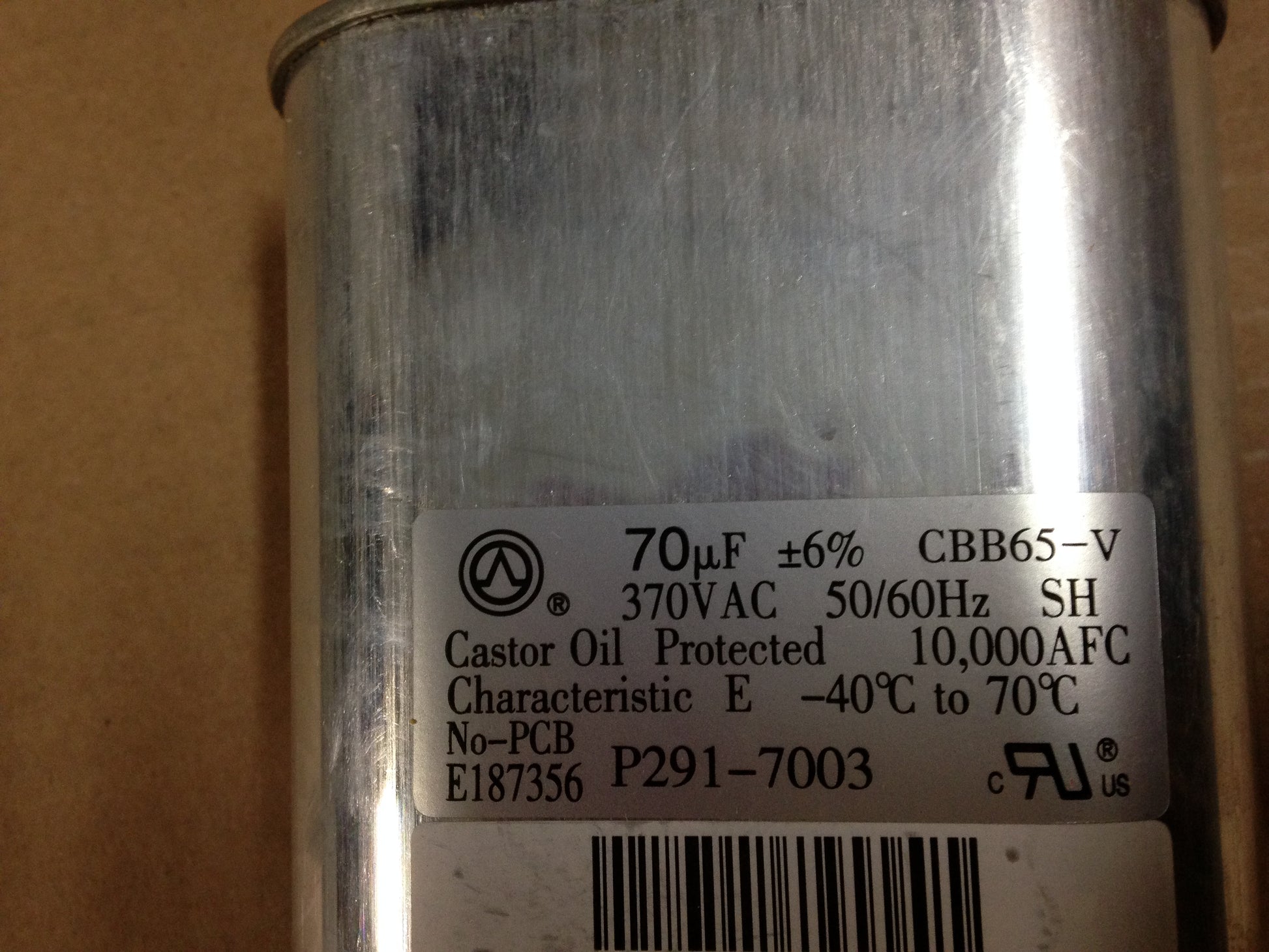 70 MFD X 370 VAC OVAL RUN CAPACITOR