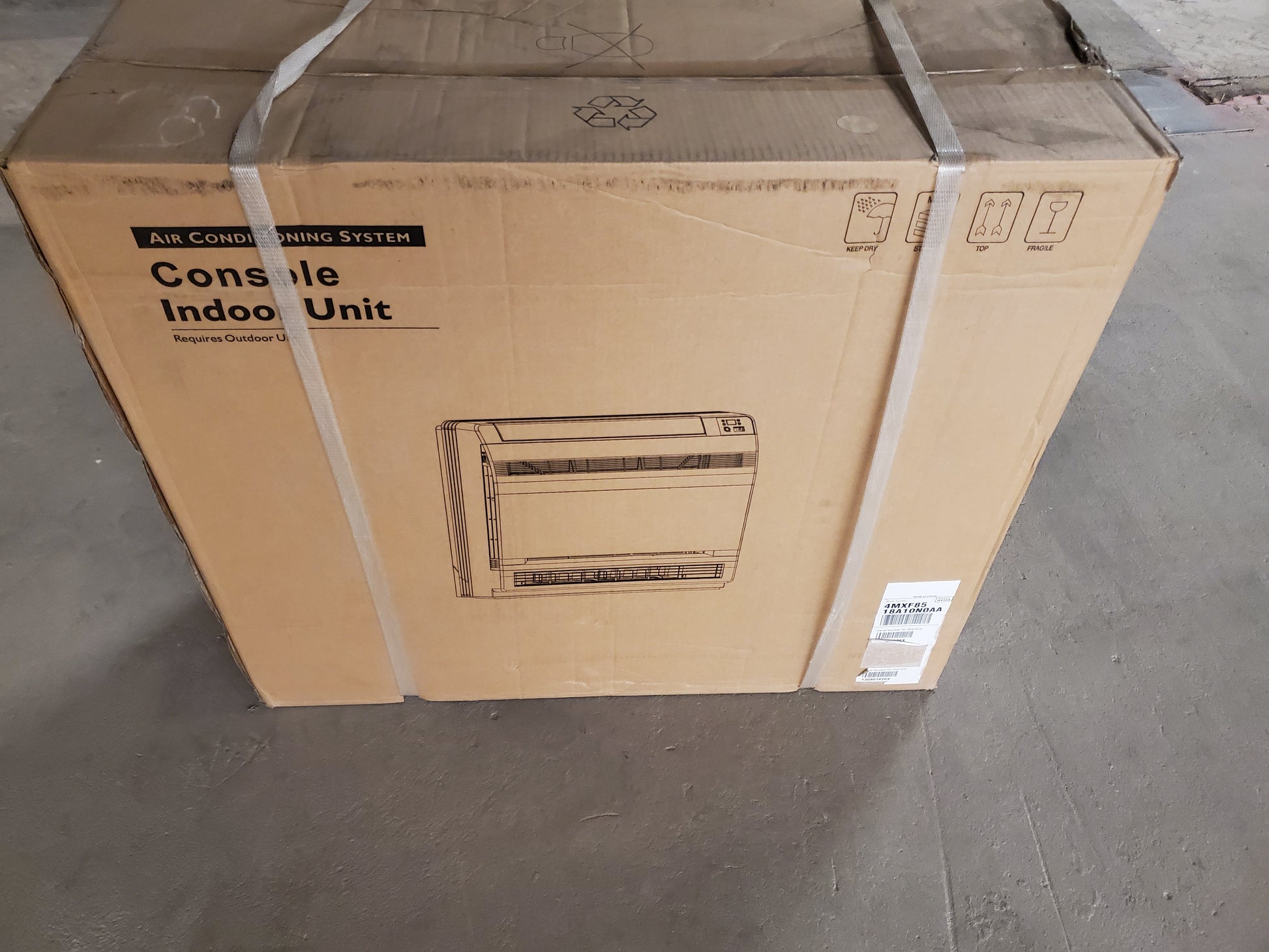 18,000 BTU CONSOLE INDOOR MINI-SPLIT HEAT PUMP UNIT, 208-230/60/1 R-410A