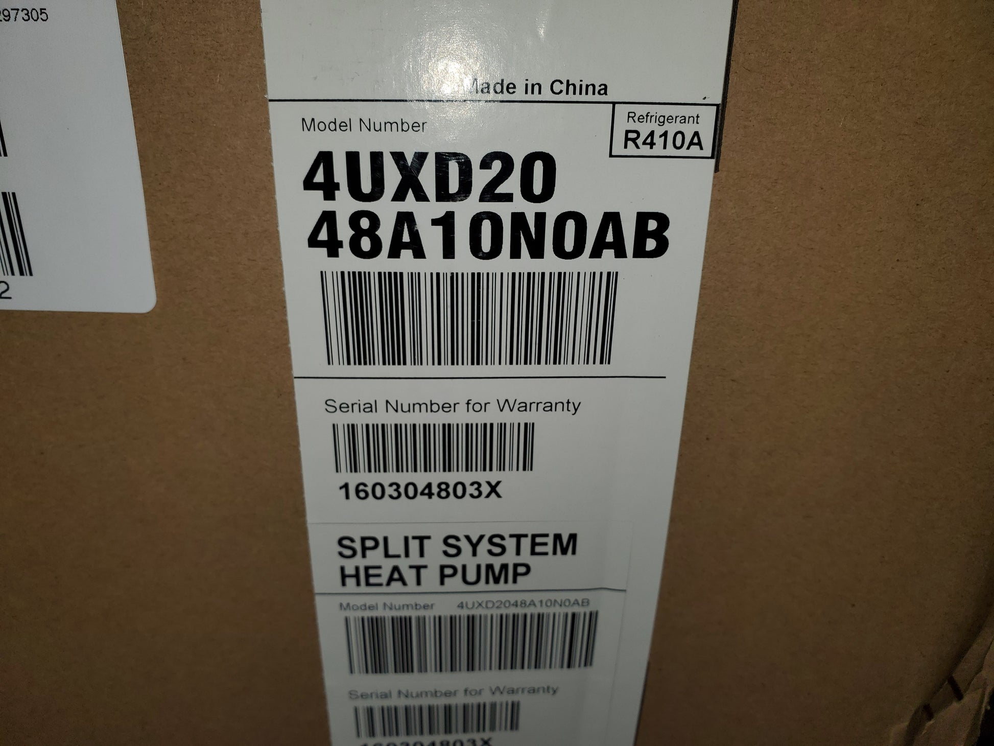 48,000 BTU INDOOR DUCTED CEILING MOUNT SPLIT-SYSTEM HEAT PUMP, 20 SEER 208-230/60/1 R-410A