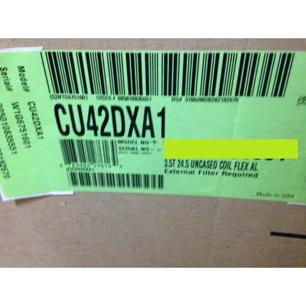 3 1/2 TON AC/HP "CU" SERIES UPFLOW UNCASED ALUMINUM "N" FLEX COIL, R-410A/R-22  CFM:1400