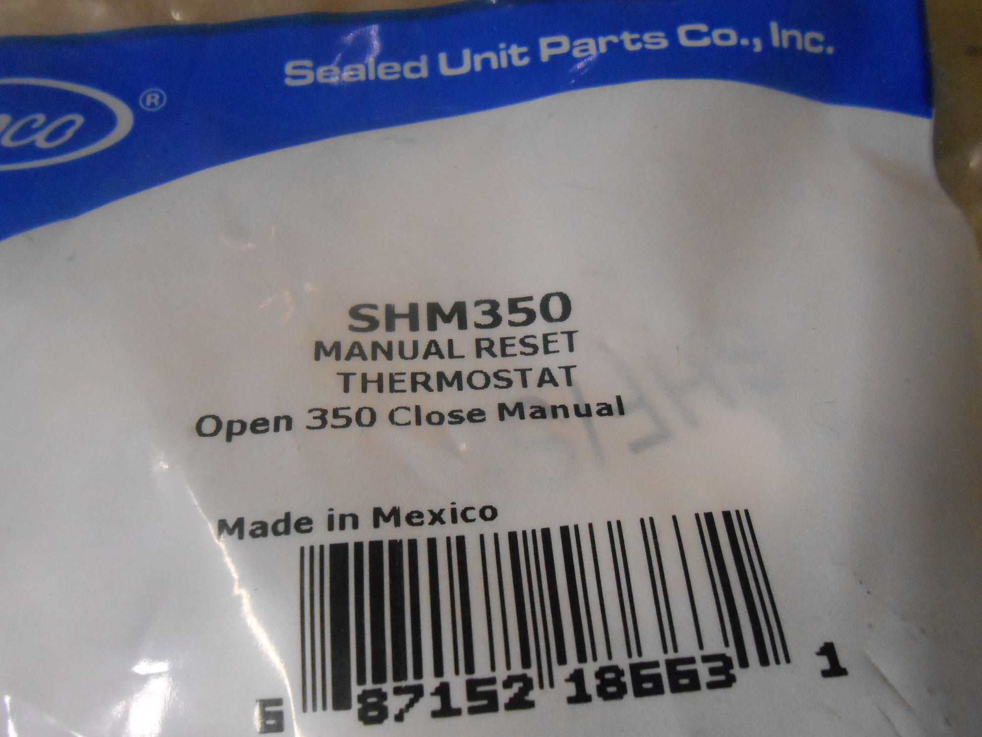 OPEN 350 MANUAL RESET  LIMIT THERMOSTAT