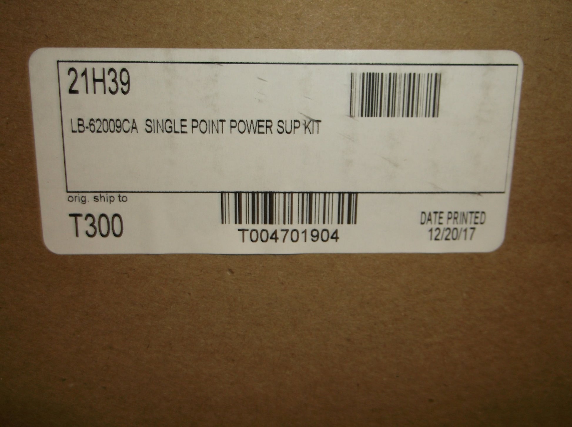 SINGLE POINT POWER SUPPLY JUNCTION BOX KIT