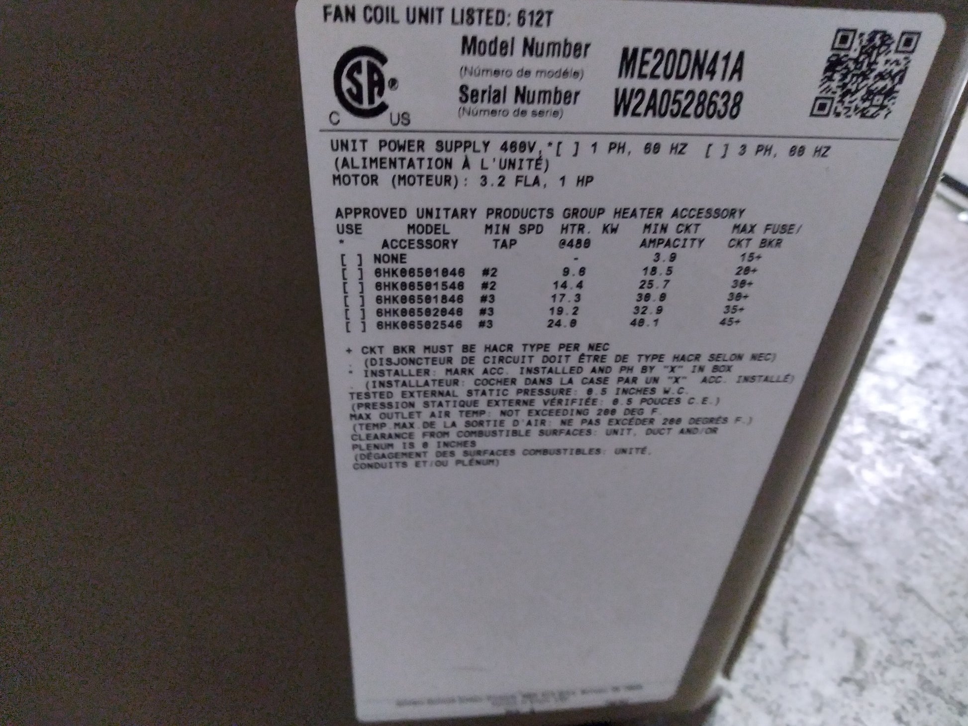 5 TON MODULAR STANDARD ECM MULTIPOSITION AIR HANDLER, 460/60/3, 2000 CFM