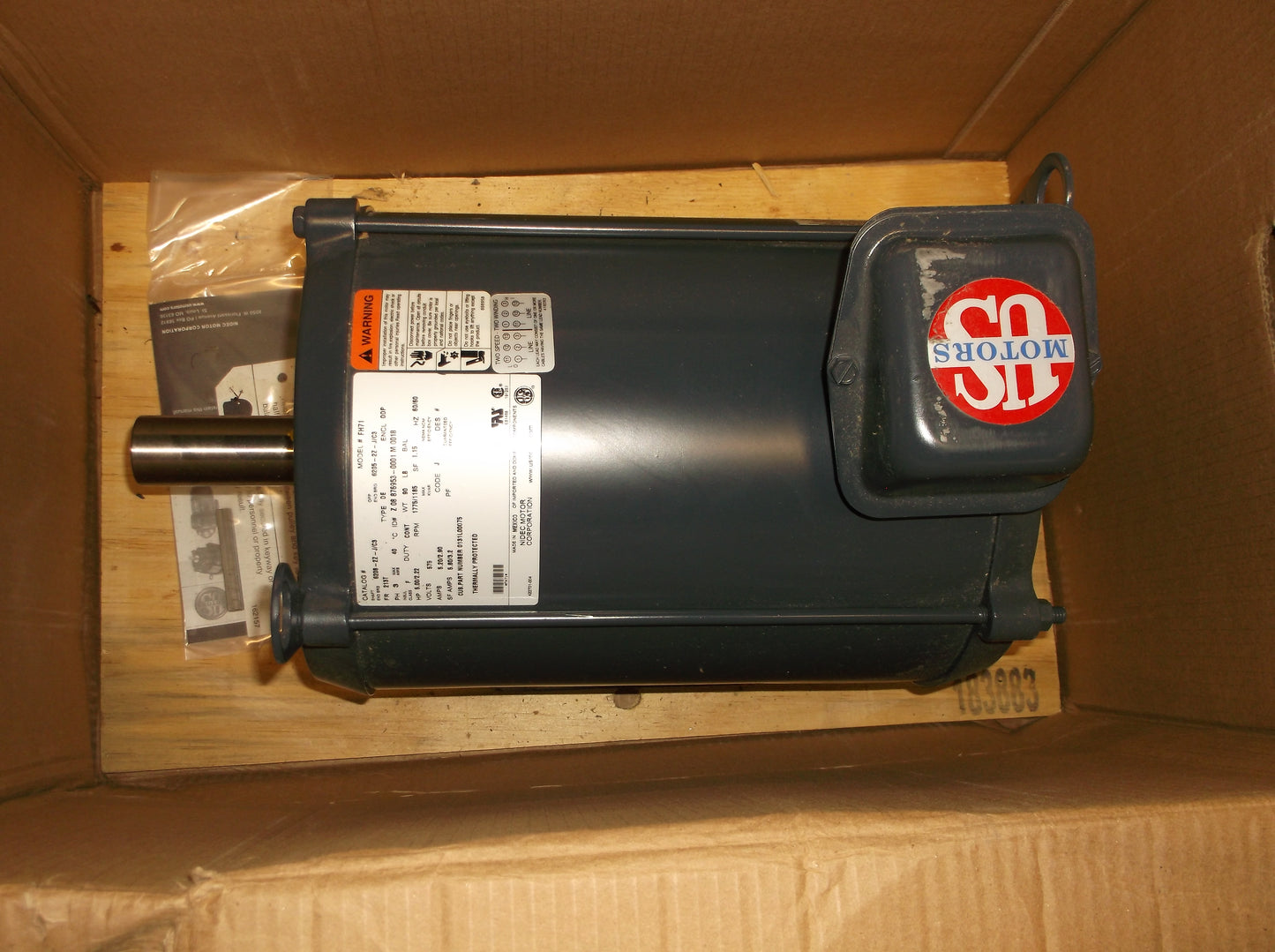 5HP GENERAL PURPOSE  MOTOR  575/60-60/3   RPM:1775-1185/2-SPEED