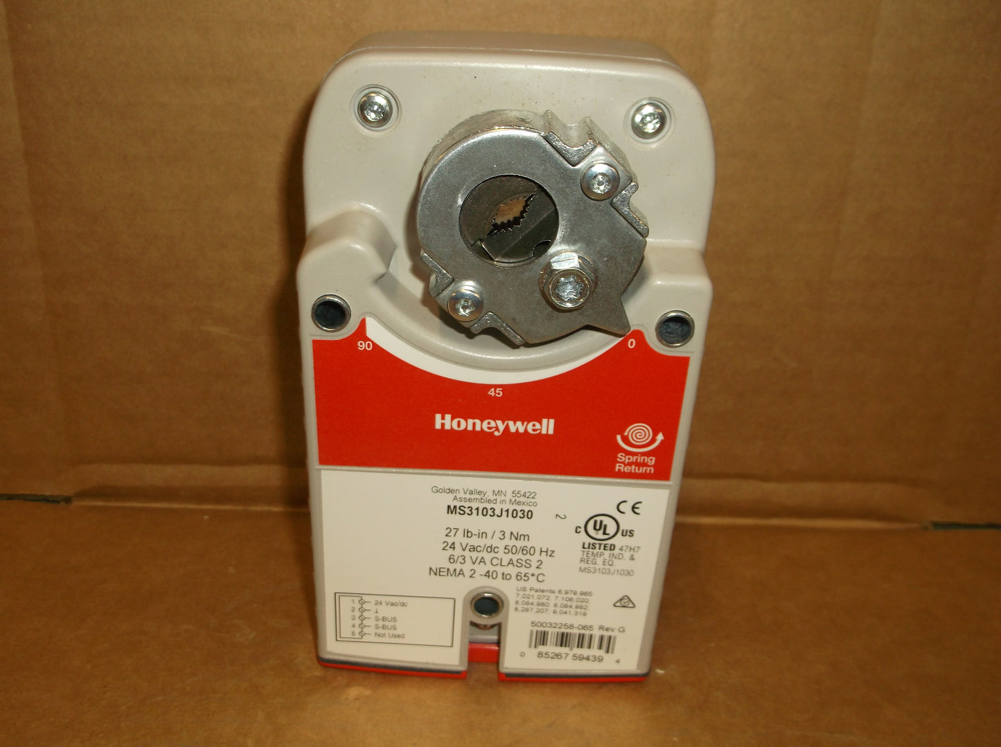 DAMPER ACTUATOR,90 SECOND,NO CONDUIT(27lb-in),24 VAC/DC,50/60 HZ.