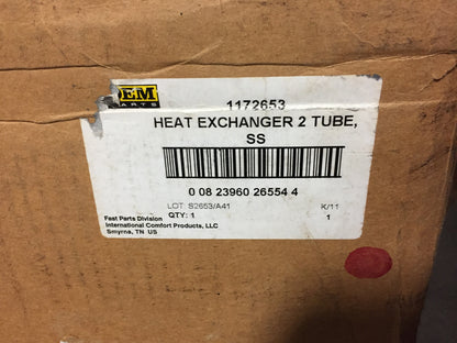 2 TUBE HEAT EXCHANGER ASSEMBLY WITH BURNER