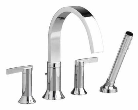 "BOULEVARD" CHROME DECK-MOUNT TUB FILLER WITH PERSONAL SHOWER