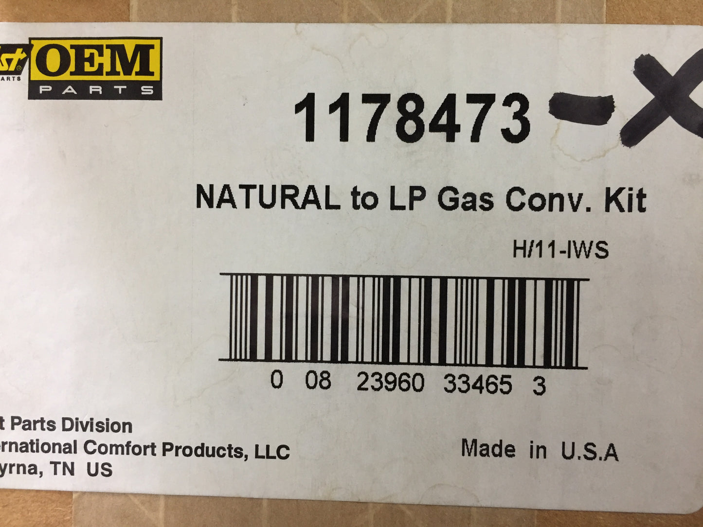 NATURAL GAS TO PROPANE CONVERSION KIT