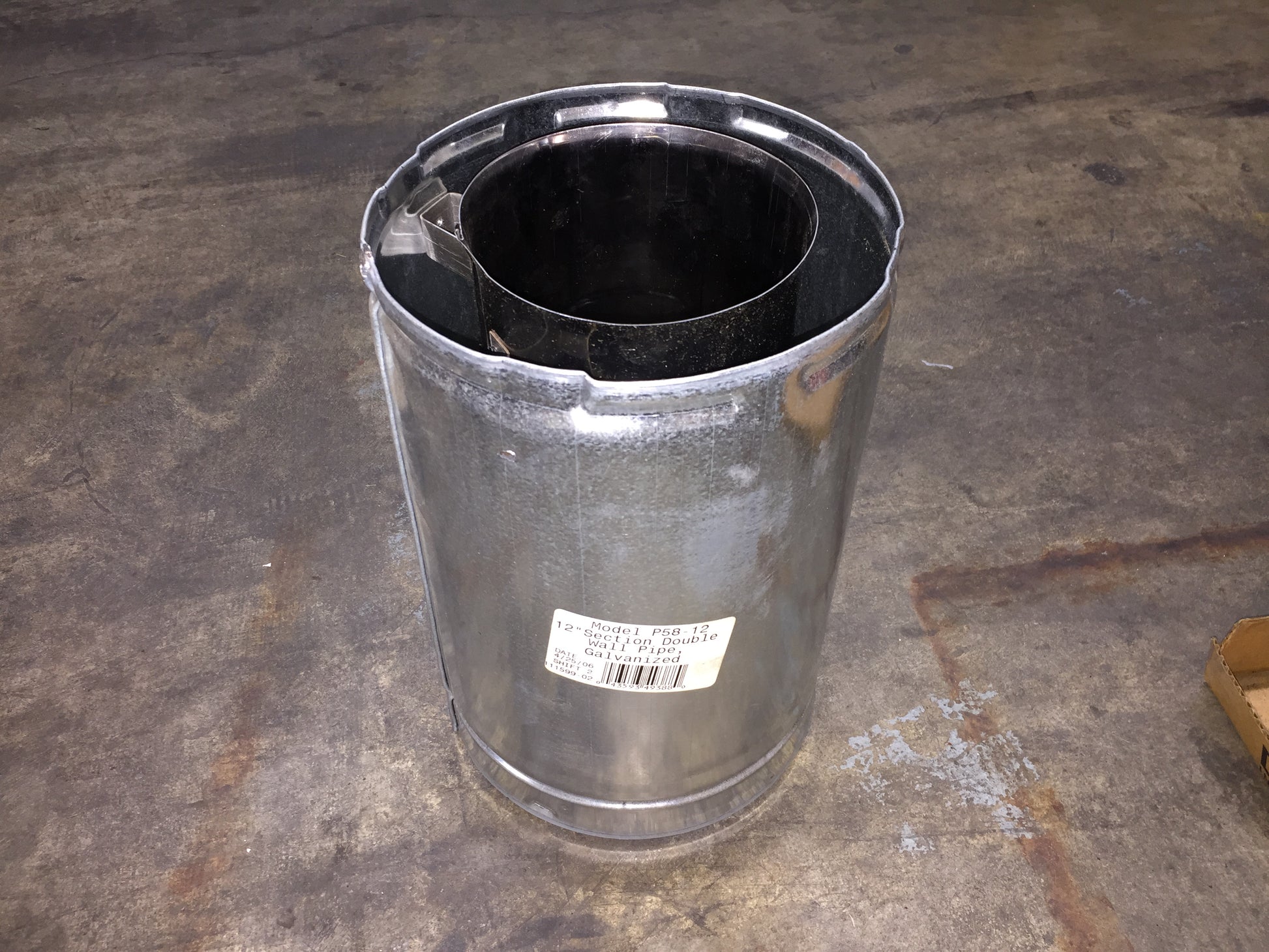 12" Length Double Wall Galvanized Direct Vent Pipe (Gain 10-5/8")