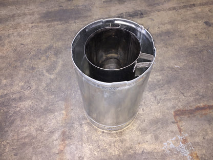 12" Length Double Wall Galvanized Direct Vent Pipe (Gain 10-5/8")