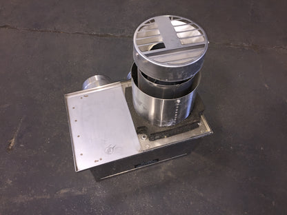 5" STAINLESS STEEL SHORT DIRECT VENT TERMINAL/W 4"DIA IN/OUT SLIDE PIPE CONNECTIONS