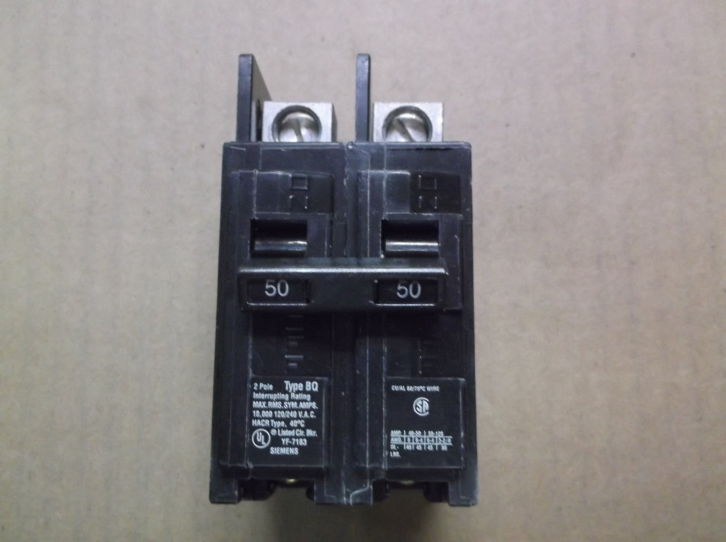 2 POLE 50 AMP CIRCIUT BREAKER, 120V-240V