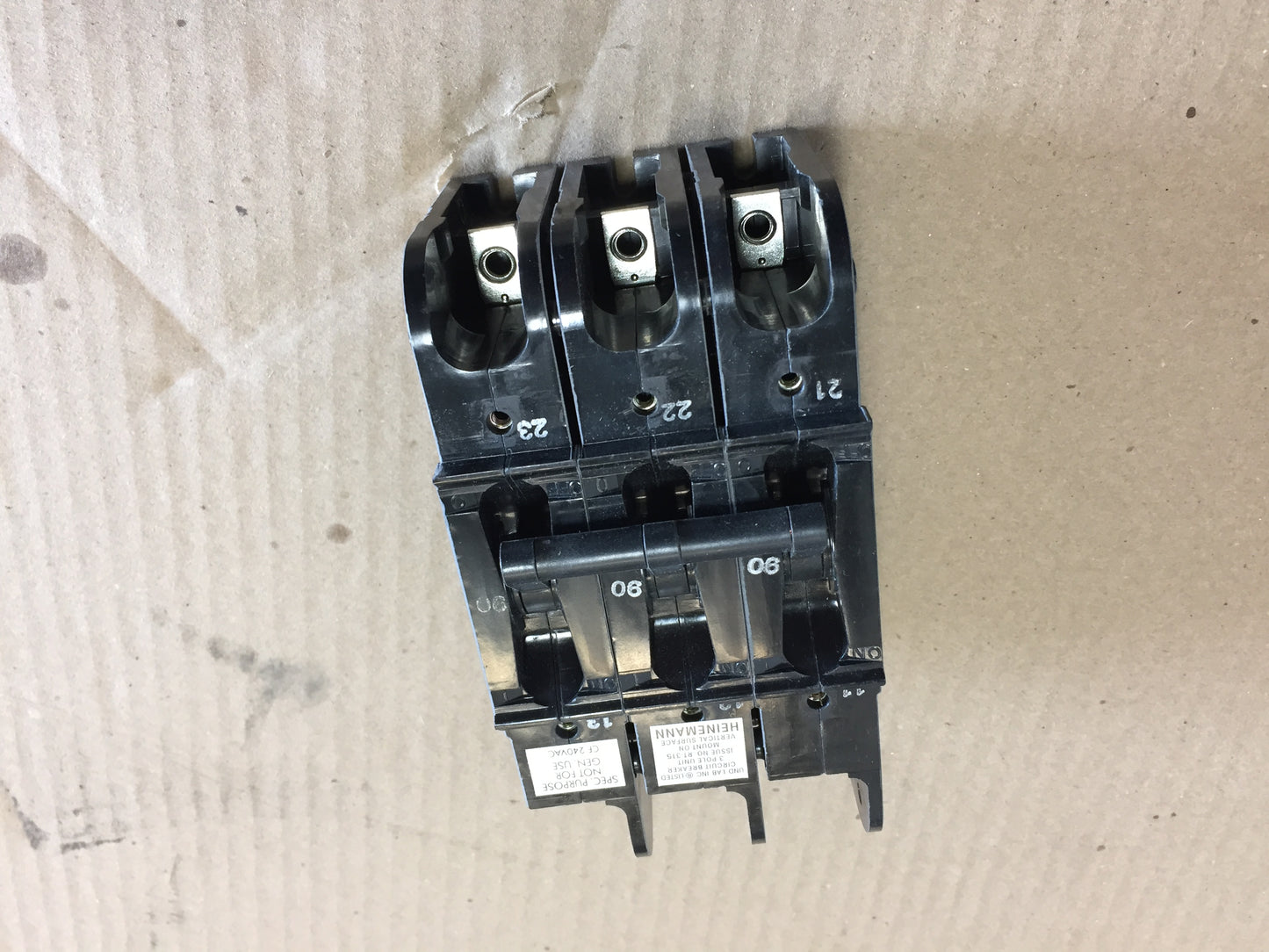 3 POLE 90 AMP CIRCUIT BREAKER 240 VOLT 50/60 HERTZ