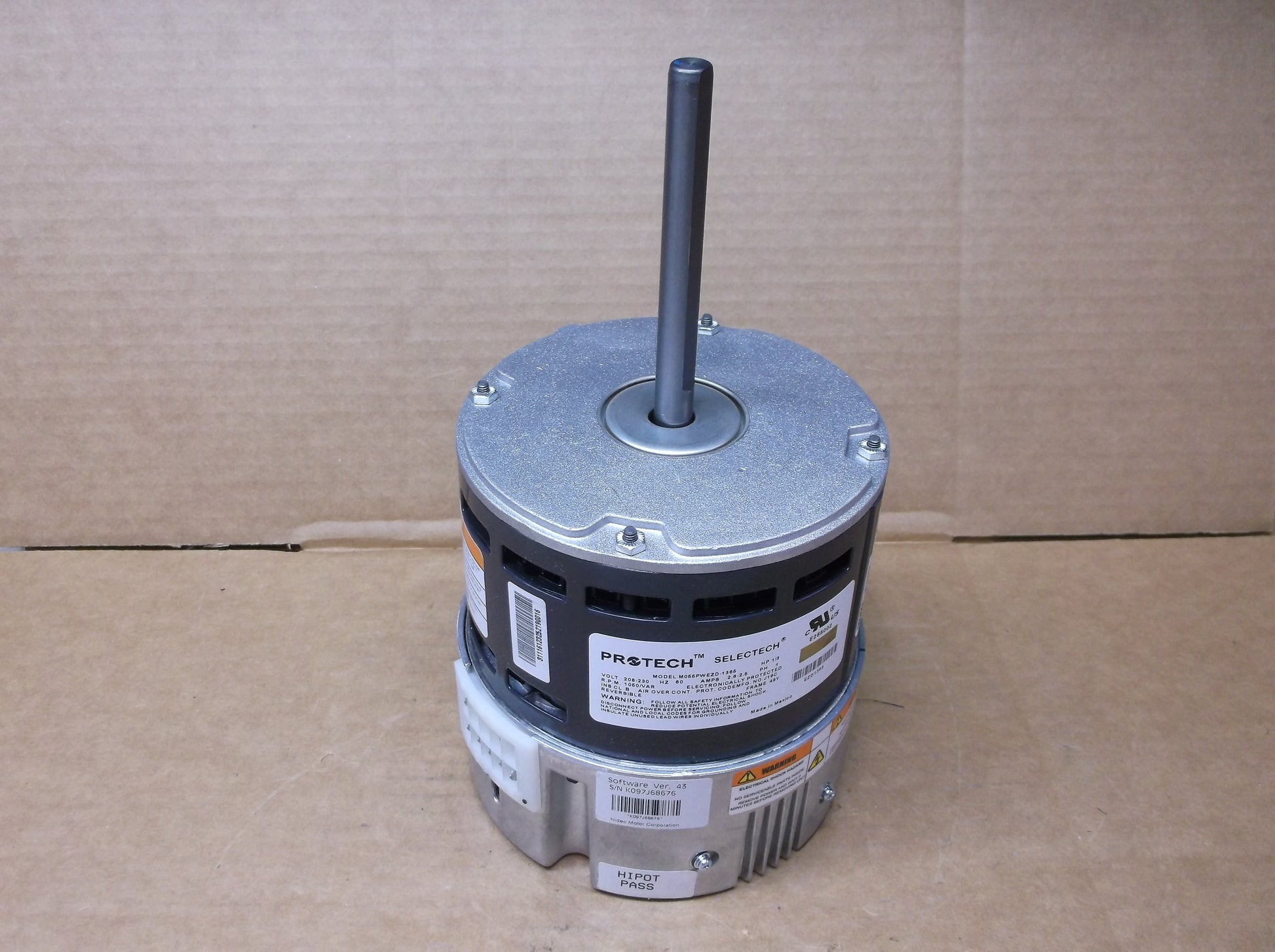 1/3HP UNPROGRAMMED ECM SELECTECH DIRECT DRIVE BLOWER MOTOR   208-230/60/1   RPM:1050/VARIABLE SPEED