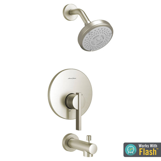 "BERWICK" BRUSHED NICKEL WATER SAVING BATH/SHOWER TRIM/W PRESSURE BALANCE CARTRIDGE,