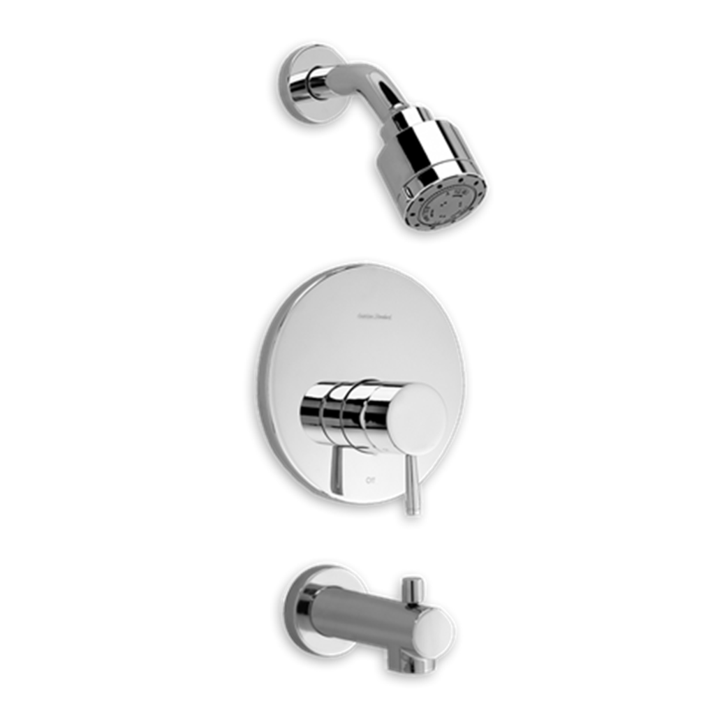 "SERIN" BRUSHED NICKEL TUB AND SHOWER TRIM KIT/LESS VALVE,