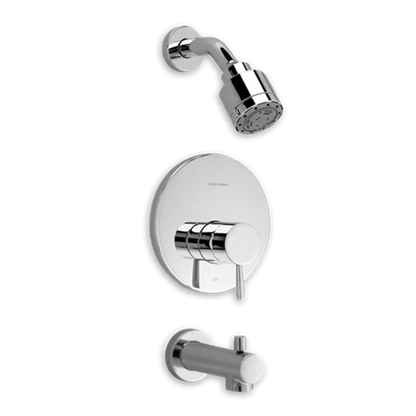 "SERIN" BRUSHED NICKEL TUB AND SHOWER TRIM KIT/LESS VALVE,