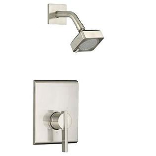 "TIMES SQUARE" BRUSHED NICKEL WATER SAVING SHOWER ONLY TRIM/W PRESSURE BALANCE CARTRIDGE,