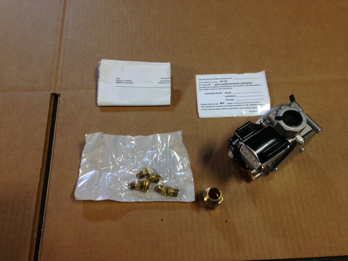 NATURAL GAS TO LP CONVERSION KIT FOR DIRECT SPARK IGNITION MODELS