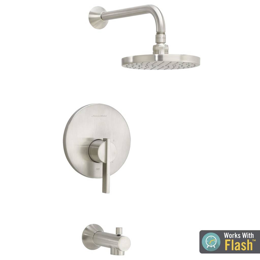 "BOULEVARD" BRUSHED NICKEL PRESSURE BALANCE BATH/SHOWER TRIM KIT,