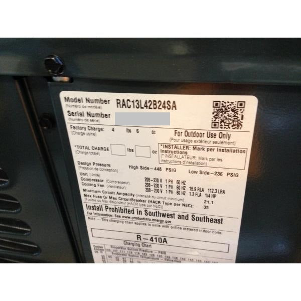 3 1/2 TON "LX" SERIES SPLIT-SYSTEM AIR CONDITIONER, 13 SEER, 208-230/60/1  R-410A
