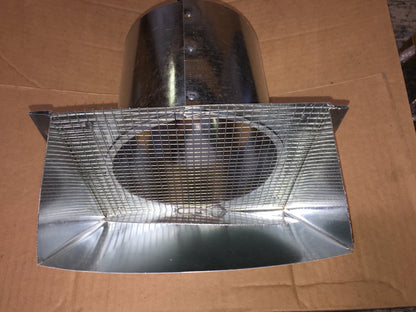 6" DRYER VENT HOOD WITH SCREEN AND FLAPPER (SOLD AS 12 PER BOX)