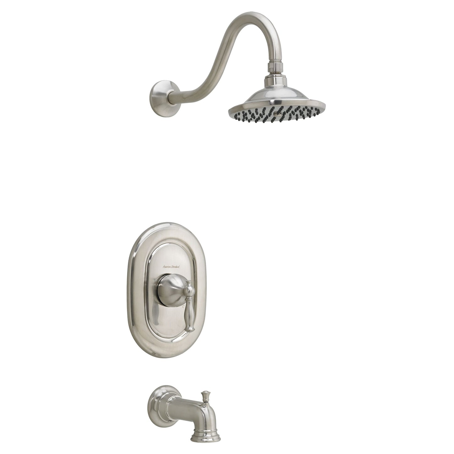 "QUENTIN" BRUSHED NICKEL PRESSURE BALANCED BATH AND SHOWER TRIM WITH FLOWISE WATER SAVING 3 FUNCTION SHOWER HEAD, LESS VALVE BODY