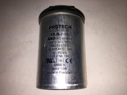 15 MFD X 440 VOLT ROUND AC RUN CAPACITOR