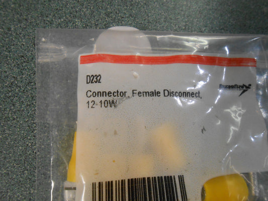12-10 W  YELLOW FEMALE DISCONNECT CONNECTOR