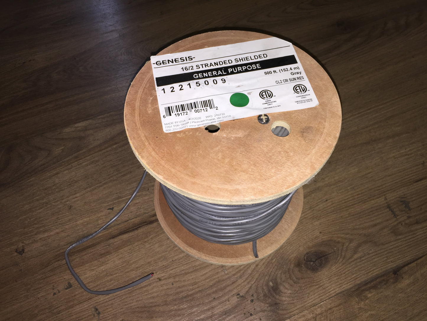 16 AWG 2 CONDUCTOR GENERAL PURPOSE WIRE SPOOL (500FT)