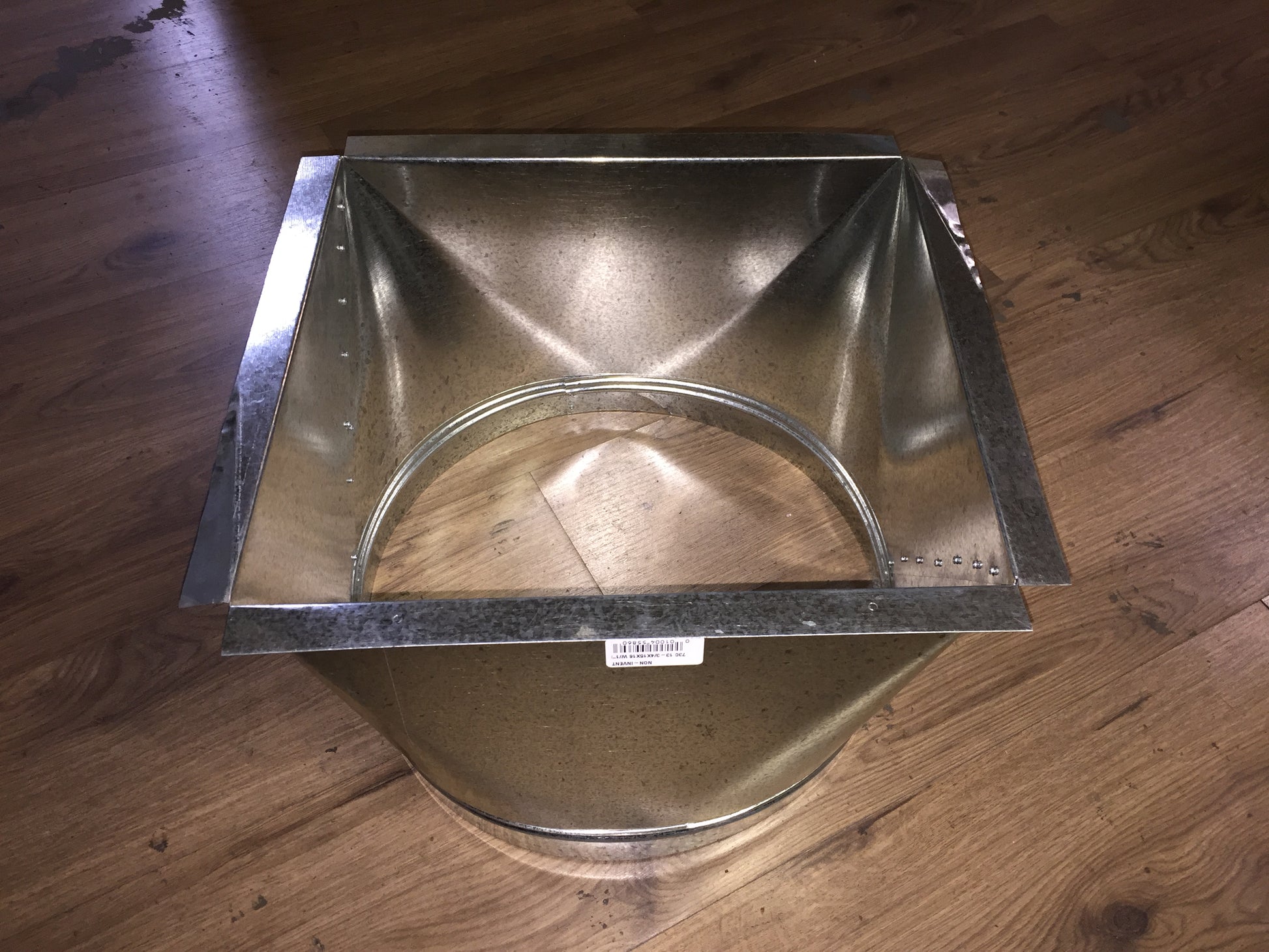 13-3/4" X 15" X 16" SQUARE TO ROUND BOOT ADAPTER  WITH 1" LIP