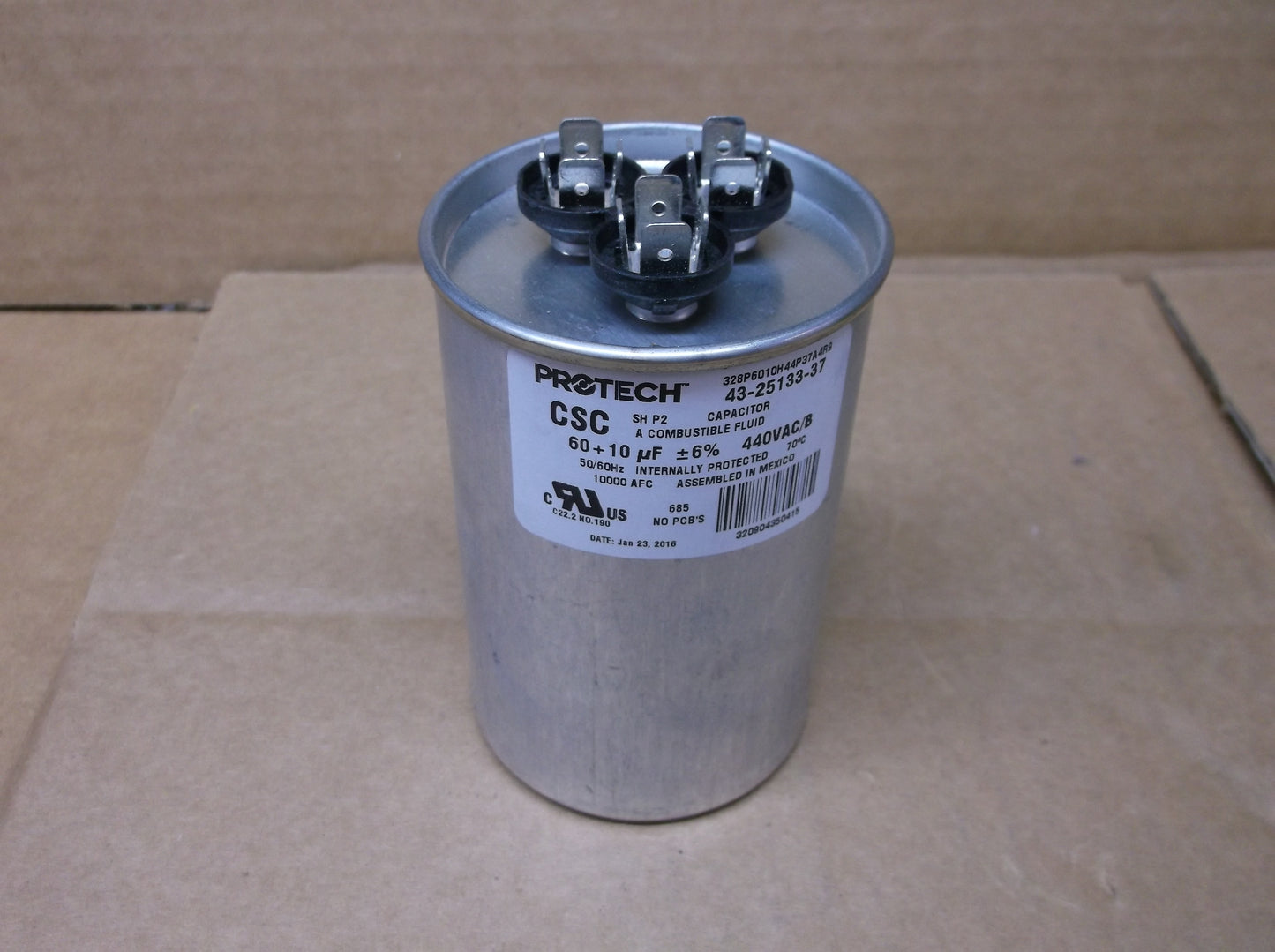 60+10UF X 440VAC ROUND DUAL RUN CAPACITOR