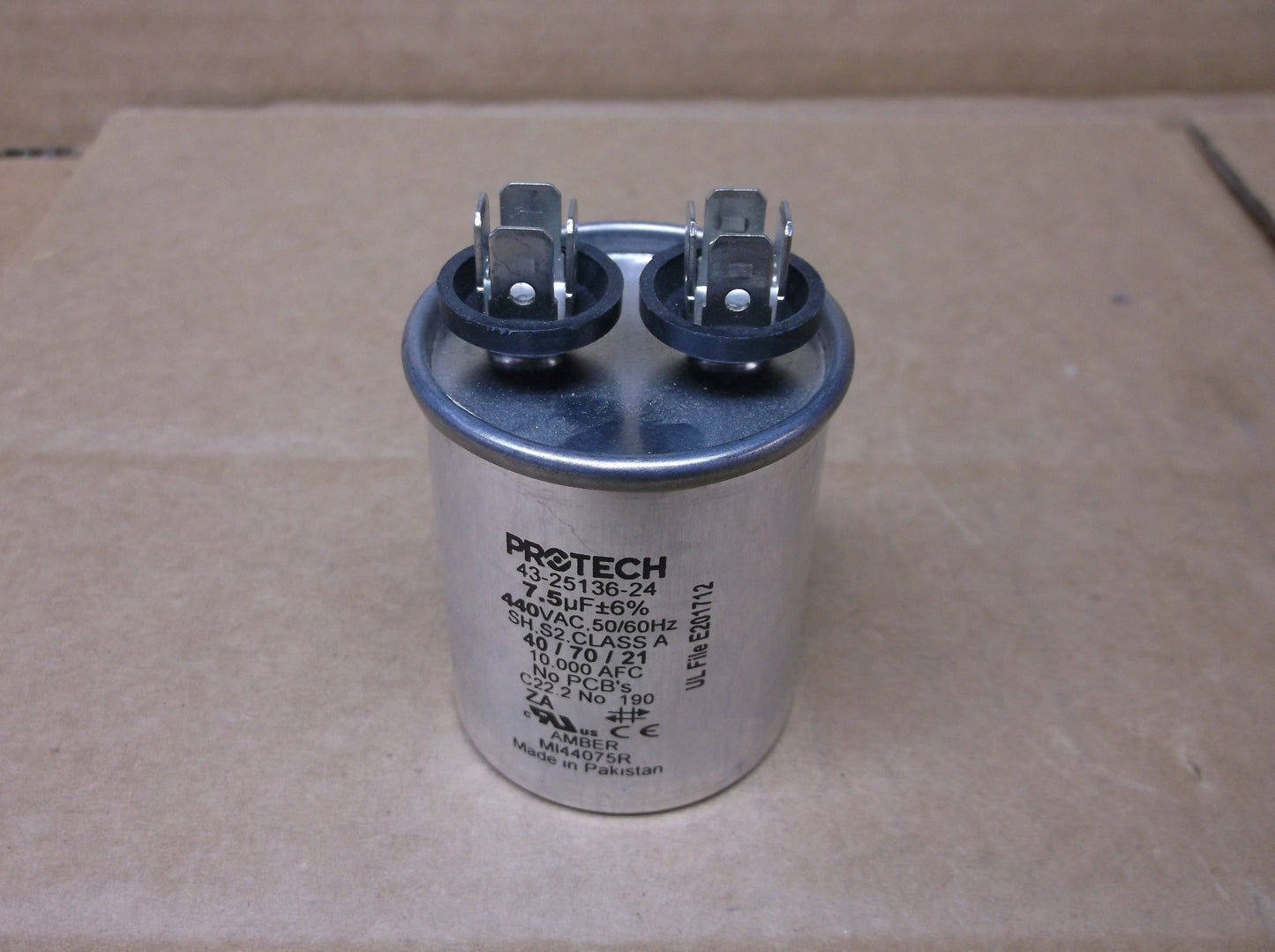 7.5UF X 440VAC ROUND RUN CAPACITOR