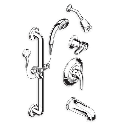 COMMERCIAL SHOWER SYSTEM KIT, 1.5 GPM, CHROME