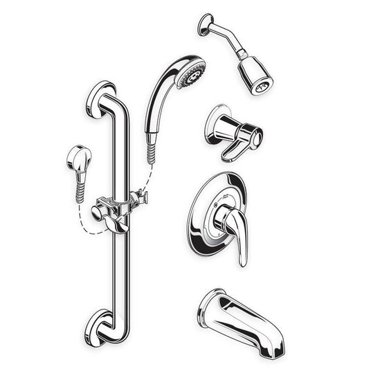 COMMERCIAL SHOWER SYSTEM KIT, 1.5 GPM, CHROME