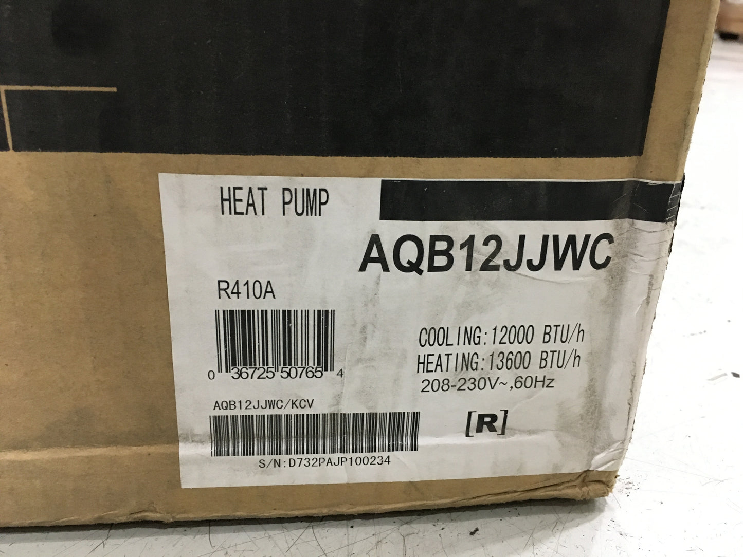 12000 BTU INDOOR INVERTER MINI SPLIT HEAT PUMP 19 SEER 208-230/60/1 R-410A