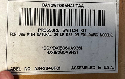 HIGH ALTITUDE PRESSURE SWITCH KIT